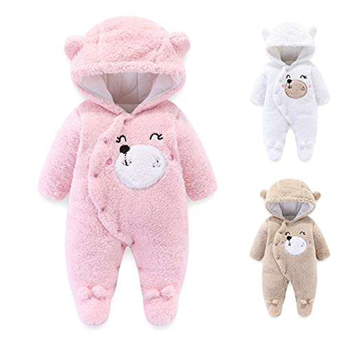 Infant Toddler Girls Romper Bear Baby Fuzzy Boys Jumpsuit Hooded Coat Buttons Girls Coat&jacket Spring Jacket For Girls2