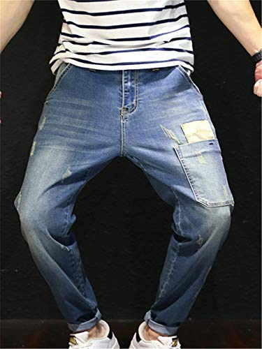 Andongnywell Men's Slim Straight Leg Jeans Skinny Stretch Regular Fit Denim Pants Trousers with Zip Pocket3