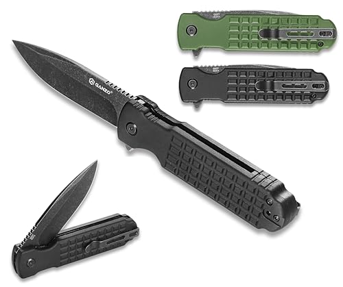 Ganzo G627-BK EDC Folding Pocket Knife Razor Sharp 8CR14 Blade Handle with Clip Outdoor Hunting Fishing Hiking Folder Best Gift for Men (Black)
