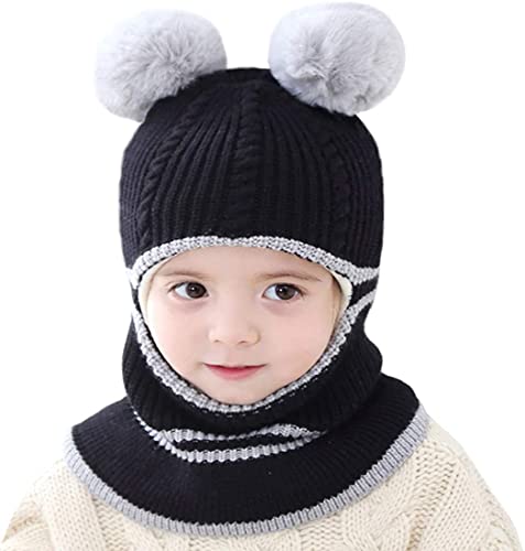 Toddler Winter Hat,Baby Winter Hat Scarf Set,Boys Girls Winter Hood Scarf Beanie Fleece Balaclava Earflap Skull Cap 2-5T