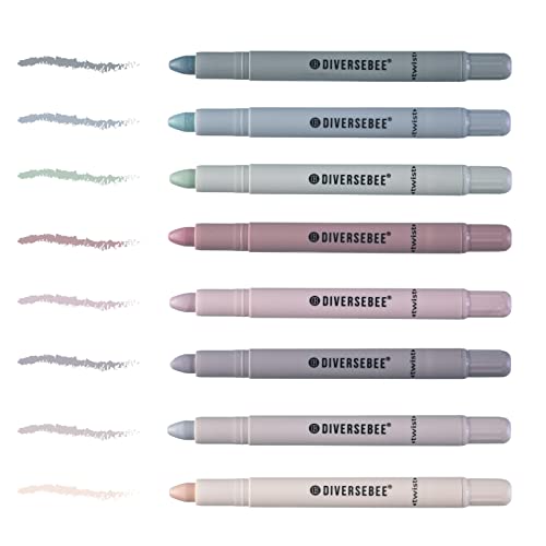 DIVERSEBEE Bible Highlighters and Pens No Bleed, 8 Pack Assorted Colors Gel Highlighters Set, Cute Bible Markers Study Journaling School Supplies and Accessories (Dusty)