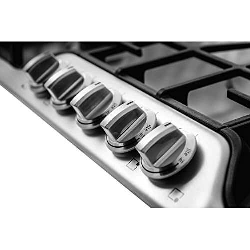 Frigidaire Ffgc3626Ss 36 Ada Compliant Built-In Gas Cooktop With 5 Sealed Burners 51000 Btu Total Output Continuous Grates Low Simmer Burner And Color-Coordinated Control Knobs: #TOP3
