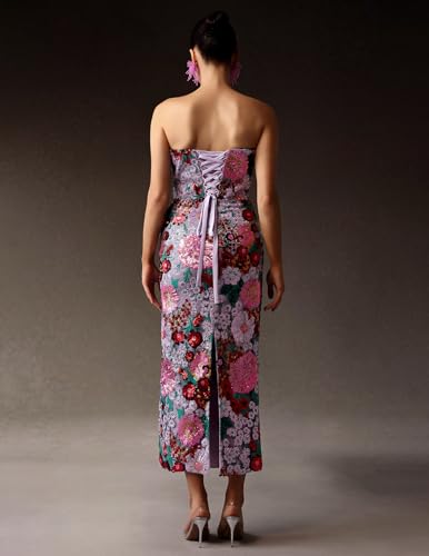 BELLA BARNETT Glamorous Purple Hued Embellished Strapless Sequin Dress for Cockltail3