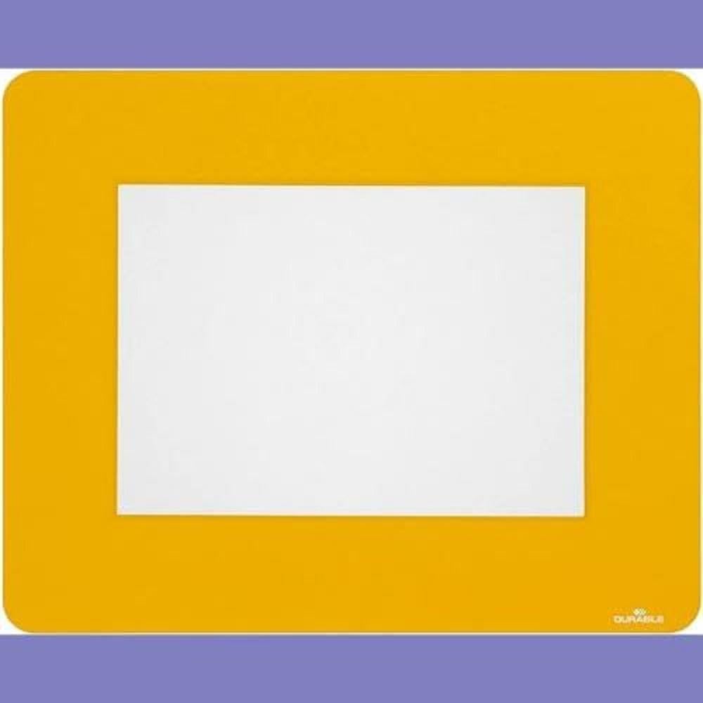 Durable Ventana de señalización de suelo A5, autoadhesiva y extraíble, 10 piezas, amarillo, 180704 | Bolsillo extraíble para etiquetar el suelo, protege las plantillas, apto para orientación vertical y horizontal
