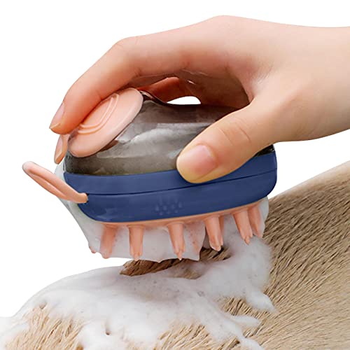 Escova de xampu para cães, 3 em 1 escova dispensadora de para animais de estimação, Escova de massag