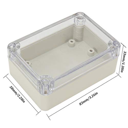 Dustproof IP65 Waterproof ABS Junction Box, Grey, 3.26"x2.28"x1.3"