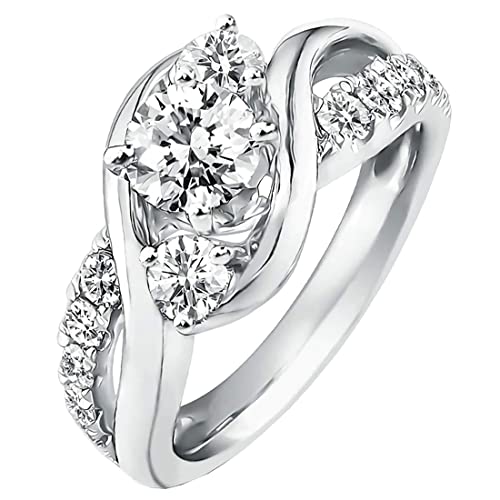 1.1 ct Three Stone Engagement Rings for Women 925 Sterling Silver Twisting Moissanite Rings Promise Moissanite Ring Love Gifts for Her2