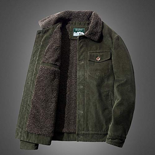 Image of chouyatou Men's Casual Thicked Sherpa Lined Button Front Corduroy Trucker Jacket