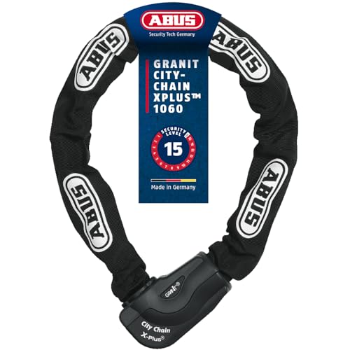 ABUS Candado de cadena Granit CityChain XPlus 1060   candado de acero endurecido para bicicletas   nivel de seguridad 15