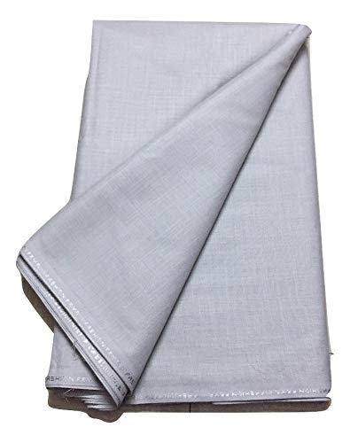 Men's Cotton Unstitched Plain Kurta Pyjama Fabric- 5 m (Ethnic,pathani suit,shirt,khadi,summer wear,formal,casual,Light Grey,Free Size)-image-28