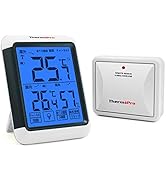 ThermoProサーモプロ 湿度計 温湿度計ワイヤレス 室外 室内温度計 最高最低温湿度値表示 高精度 LCD大液晶画面 バックライト機能付き 置き掛け両用タイプ マグネット付 TP65