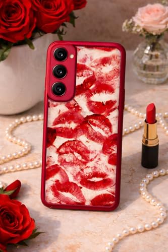 Image of COVERLY Lips Back Case Cover Compatible for OnePlus Nord 5 5G | Hot 3D Sexy Lips Retro Embossed | 360 Camera Protection | Lip Kiss Print Cute Soft Touch Liquid Silicone Phone Case (TPU | Love Red)