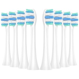 BrightDeal Replacement Toothbrush Heads Compatible with Philips Sonicare Electric Toothbrushes - 8 Pack, Compatible with EasyClean, HealthyWhite & Other Snap-On Handles (White)