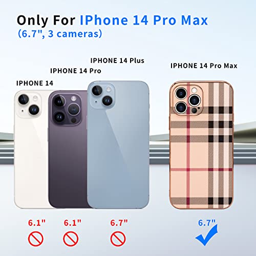 Linxuxie Phone Case For Apple Iphone 14 Pro Max, Fashion Leather Phone Case, Soft Tpu Drop Protection Shockproof Protective Phone Holder Women #TOP1