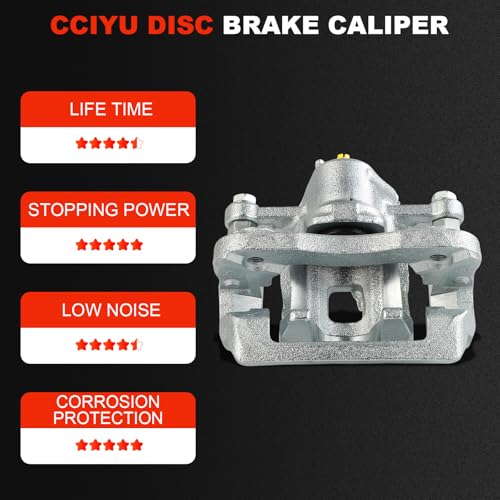 Image of cciyu Rear Left Disc Brake Caliper Assembly with Bracket For Hyundai For Elantra L4 2.0L 2007-2010 Replace# 19-B3457 Rear Driver Side