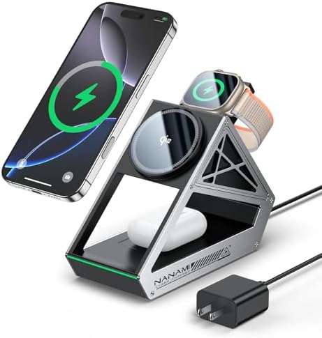 NANAMI 3 in 1 Wireless Charging Station for Apple Devices, 15W Ma...