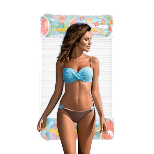 Flotador para adultos | Hamaca de agua para piscina | Accesorios de verano al aire libre, tumbona brillante para relajarse en el agua para tiempo libre en el lago y tomar el sol con la familia