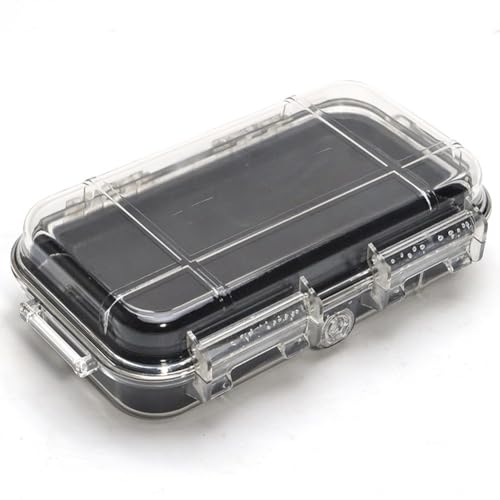 ZYNCUE Caja de supervivencia impermeable a prueba de golpes para camping y senderismo, herramienta de almacenamiento portátil antipresión con anillo de montañismo, ABS + PC + TPE