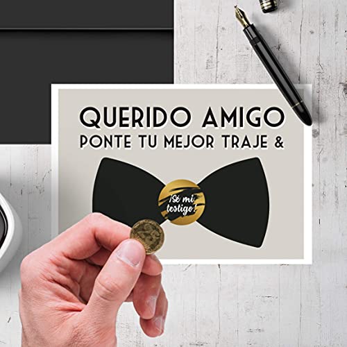 Tarjeta testigo de boda hombre | Petición rasca testigo masculino | Personalizable con nombre | ¿Quieres ser mi testigo?