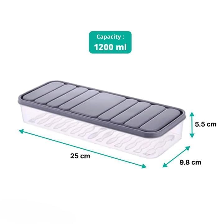 Image of Fridge Storage Containers (Pack of 6), Air Tight Containers for Kitchen Storage, Fridge Organiser Storage Boxes, Fridge Organizer, Fridge Storage Box, Keep Fruits Vegetables Fresher-1200 ML