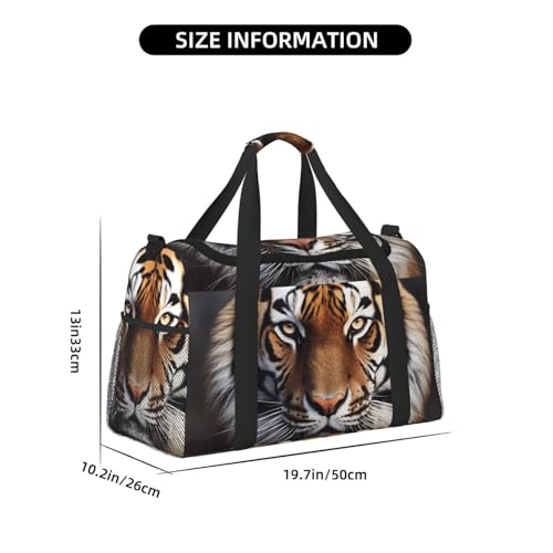 Tiger Travel Duffel Bag Lightweight Waterproof Carry On Tote Bag Foldable Weekender Overnight Bags Sport Gym Bag For Women Men4