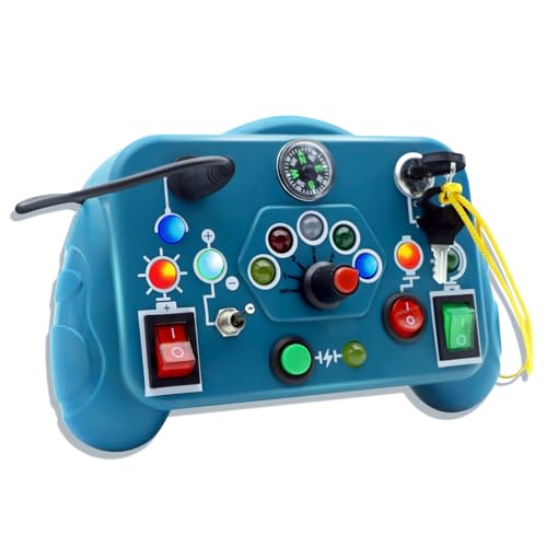 Busy Board, Sensory Board, Montessori Toys for Toddlers, Light up Sensory Toys, Activity Busy Board Sensory Toys With 8 Switches and 12 LED Lights, Gifts Toy for Babies Boys and Girls