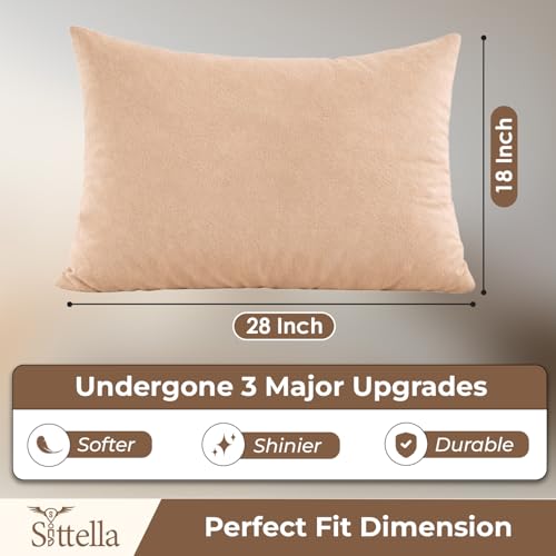 Image of SITTELLA Waterproof Pillow Protector 28x18 Inches 200 GSM with Zipper (Pack of 4) - Soft Cotton Pillow Cover, Dust Mite Proof & Anti-Allergic Pillow Protector Cover (Beige)