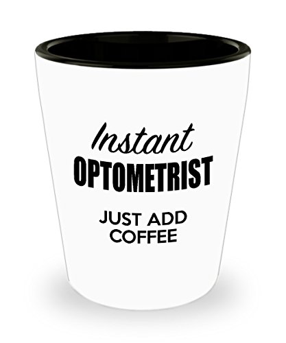 Optometrist Shot Glass - Funny Optometrist Gift Ideas for Birthday, Valentines Day, Thank You - 1.5oz White Ceramic for Him, Her, Men, Women, Dad, Mom