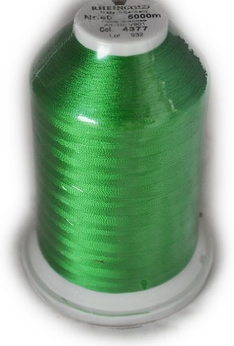 Hilo de rayón Rheingold No. 40 color verde claro, cono comercial de 5500 yd miniatura 1