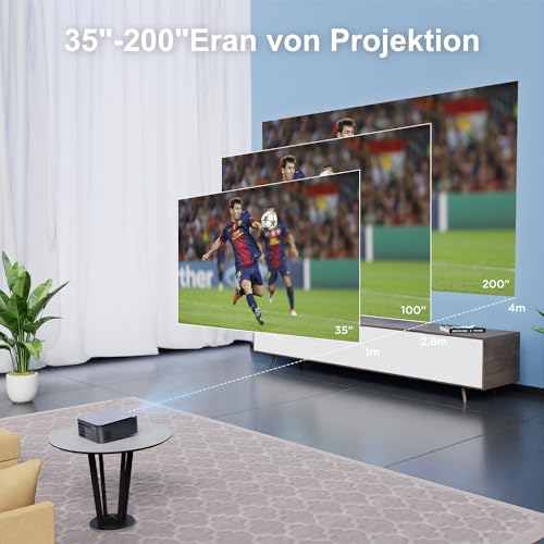 【Autofokus/Trapezkorrektur】Beamer VISULAPEX U1 WiFi6 20000 Lumens 1080P Full HD 4K Unterstützt, 200" Display, 4D Trapezkorrektur, Heimkino Video Beamer kompatibel mit Smartphone/TV Stick/PS5 - Image 8
