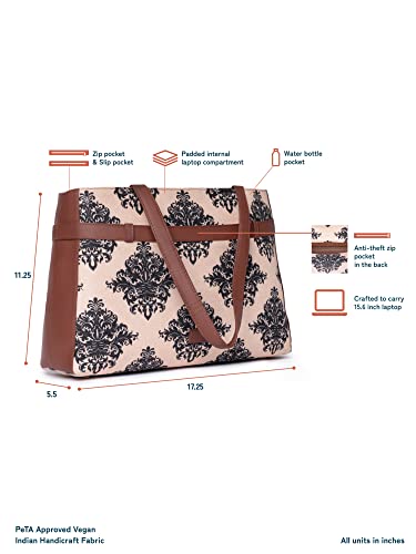 Image of ZOUK Urban Escape Bag | Stylish Vegan with Laptop Compartment, Trolley Sleeve & Anti-Theft Pocket |