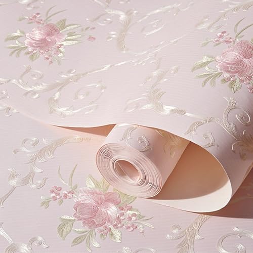 Farrich Vintage 3D Floral Peel and Stick Wallpaper Embossed Flower