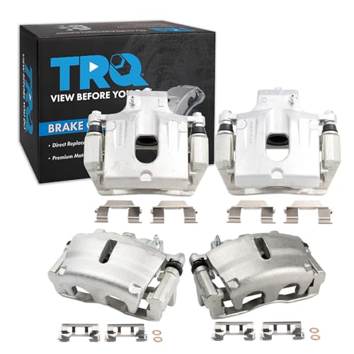 Image of TRQ Front and Rear Brake Caliper Set Caliper Brackets Hardware Compatible with 2008-2016 Buick Enclave 2009-2017 Chevrolet Traverse 2007-2016 GMC Acadia 2007-2010 Saturn Outlook