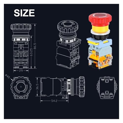 Bouton d'arrêt d'urgence lumineux 12V style B pour démarreur