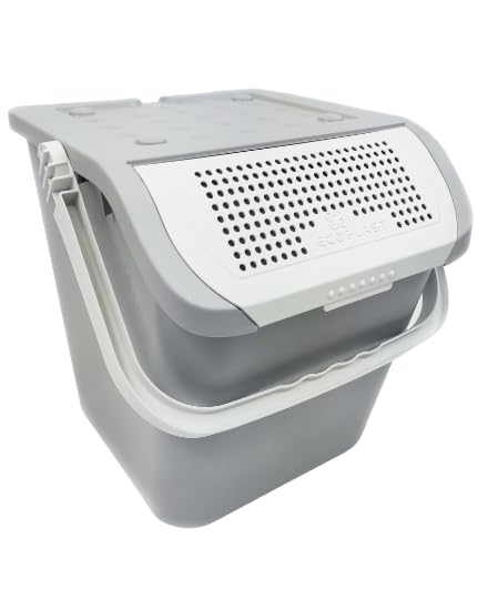 INCA Pattumiera Pura Con Filtro ai Carboni Attivi per Pannolini e Rifiuti Organici, Secchio per Rifiuti con Coperchio - Grande Capacità Neutralizza I Cattivi Odori (Ghiaccio, 28 Litri)