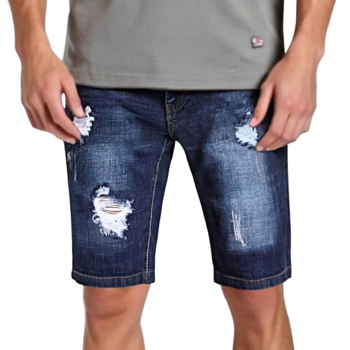 Pantalones cortos de mezclilla rectos y holgados para hombre