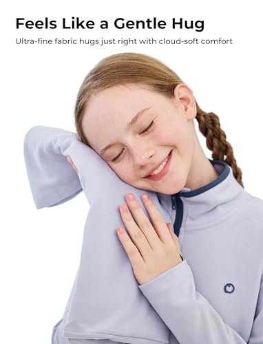 PATPAT Kids Heat-Retaining Sweatshirt, Cloud-Soft Smart-Thermal Quarter-Zip Sweater, Mock Neck Pullover with Thumb-hole Cuffs4