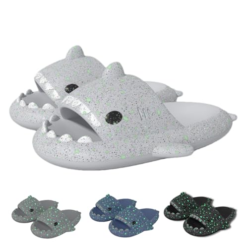 Image of allgala Shark Slides for Women Men and Big Kids Novelty Soft Slippers Open Toe Shark Sandals Cushioned Slides Beach Pool Shower Cruise Slippers with Comfy Cushioned Thick Sole
