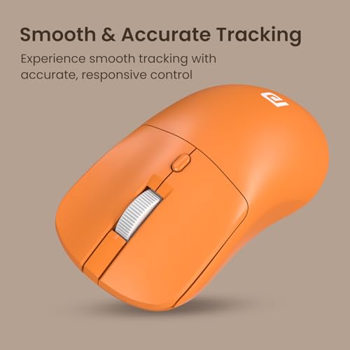 Image of Portronics Toad 33 Wireless Mouse with 2.4 GHz USB Nano Receiver, Adjustable Dpi Sensitivity, Ergonomic Design, Precision Optical Tracking, Plug & Play, Best for Laptops, Desktops PCs, Mac(Orange)