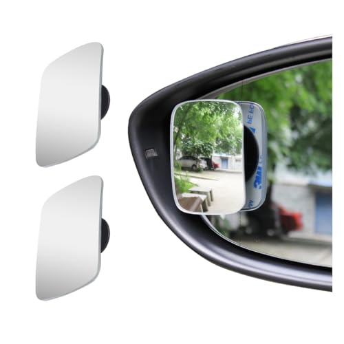 ZIMISI Rectangle Blind Spot Car Mirror, 2.5" HD Glass Wide Angle Convex Mirror with Adjustable Stick, 360 Degree Frameless Rear View Mirrors for Car, SUV,Truck (Rectangular)