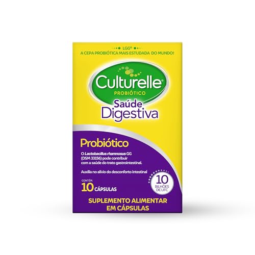 Culturelle Probiótico Saúde Digestiva, Suplemento Alimentar Diário, Com Lactobacilos, Sem Glúten, Sem Lactose, 10 Cápsulas