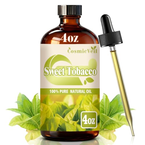 Sweet Tobacco Essential Oil Sweet Tobacco Oil for Aroma Diffuser Humidifier Home Fragrance Cleaning Body Care Massage Yoga DIY Candle DIY Soap CosmicVeilSweet Tobacco4 Fl Oz (Pack of 1)