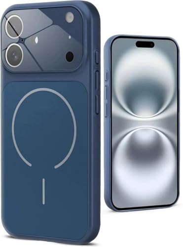 HANIRY iPhone 16 Cover Case Scratch Resistant Premium iPhone 16 Slim Fit Protective Back Cover Shockproof Camera Guard Mag-Safe iPhone 16 Cover (Blue)