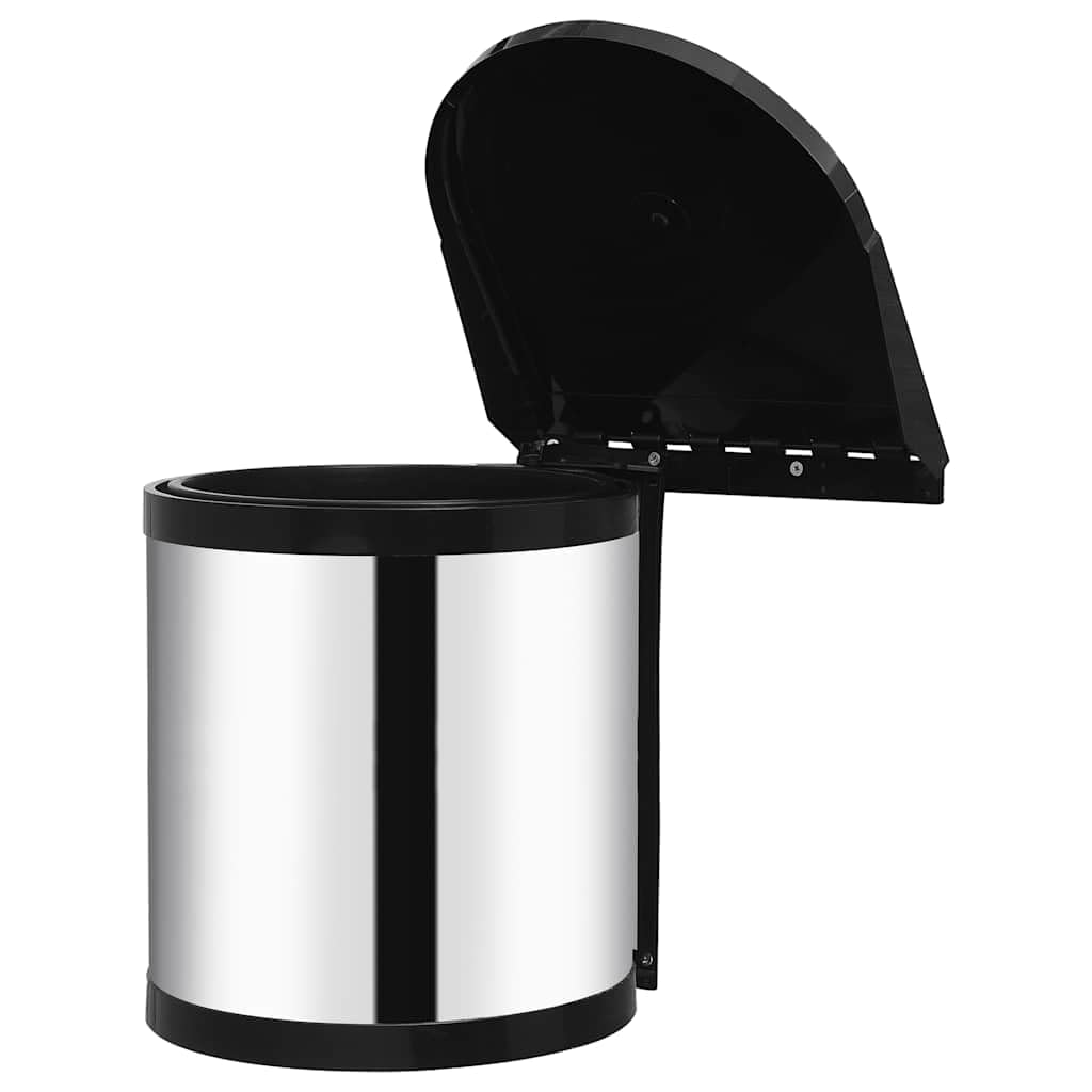 Tomostar Poubelle pour Porte Cuisine, Poubelle sous évier de Porte Pivotante Acier inoxydable 12 L
