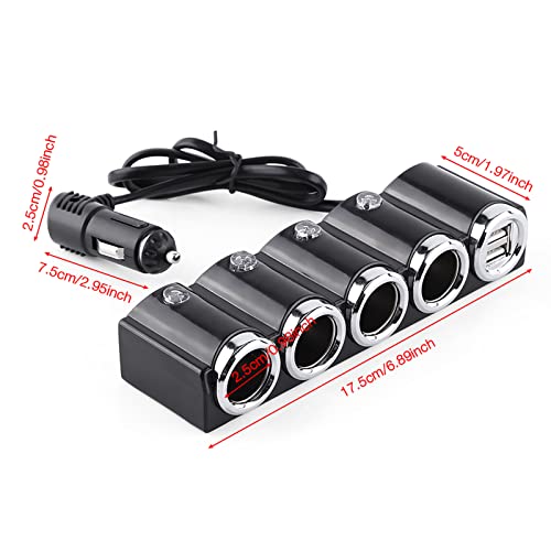 Cargador USB para coche con adaptador de encendedor múltiple universal 3