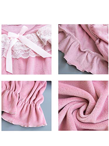 Image of Girls Princess Nightgown,Winter Long Sleeve Flannel Nightdress Pajamas Dress Kids 3-12 Years