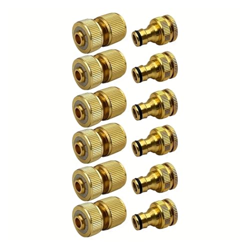 Conectores rápidos de aluminio para tuberías de jardín de 1/2 y adaptadores de grifo de 3/4 2