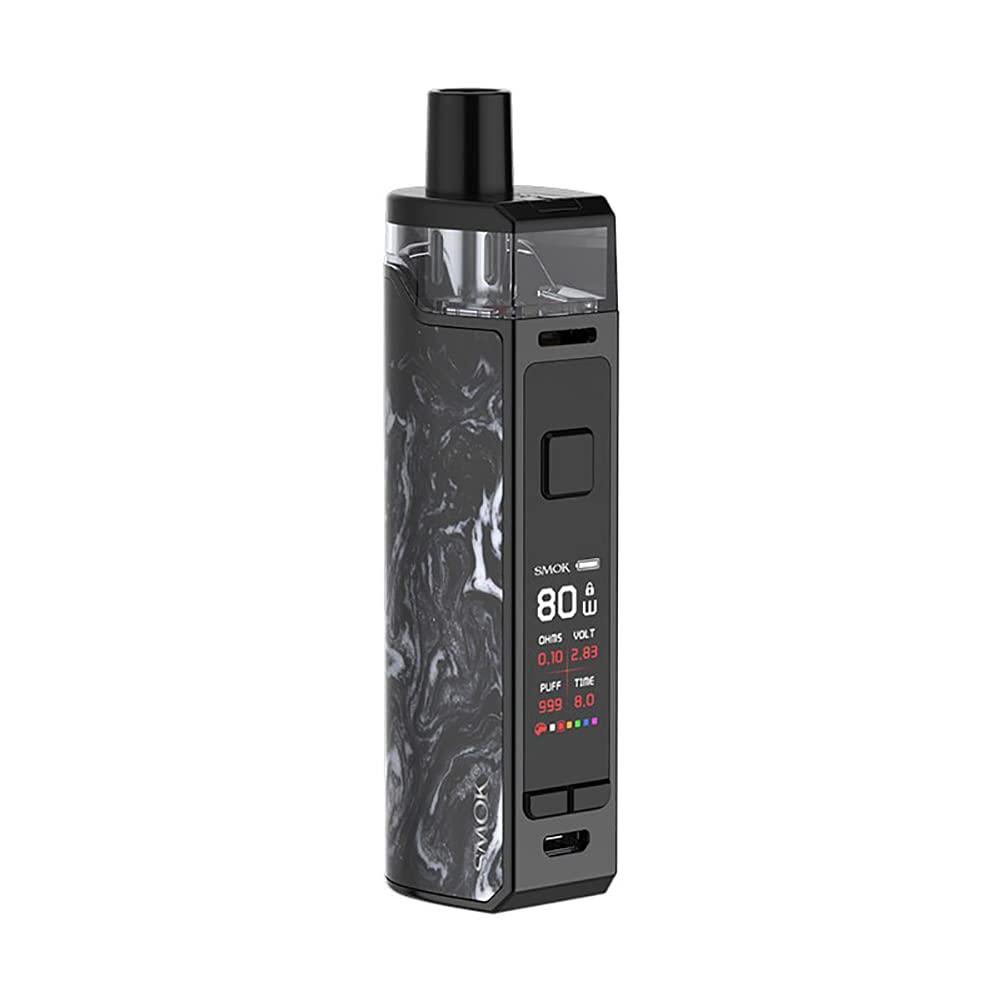 S-MOK RPM80 Kit (Black White Resin) 80W, Eletronic Cigarette Vaporizor Powered by 3000mah Battery with 2ml Cartridge RPM Pod/RGC Pod, No Nicotine, No Liquid
