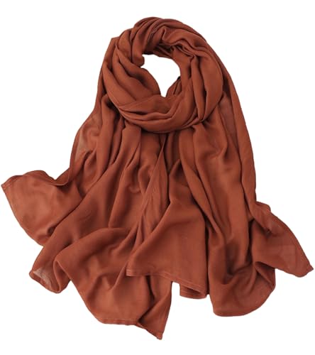 silk seduction Pure cotton scarf, high-end solid color wrapped scarf, sunscreen shawl, artistic and fashionable versatile (16)