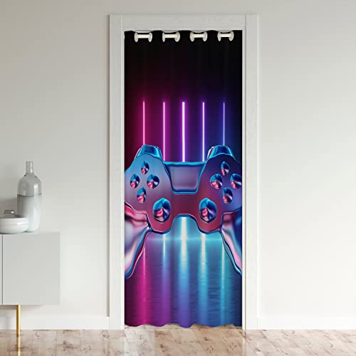 Jeux Rideau De Porte 106x203cm Jeux Rideaux Interieur Salon Chambre pour Chambre Salon Rideaux Exterieur D'entrée Décoration Rideau Occultant